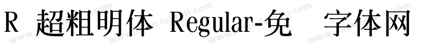 R 超粗明體 Regular字体转换